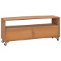 vidaXL TV-Schrank mit Rollen 110x30x40 cm Teak Massivholz vidaXL TV-Schrank mit Rollen 110x30x40 cm Teak Massivholz