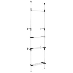 vidaXL Teleskop-Garderobe mit Stangen und Regal Aluminium