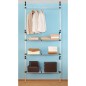 vidaXL Teleskop-Garderobe mit Stangen und Regal Aluminium vidaXL Teleskop-Garderobe mit Stangen und Regal Aluminium