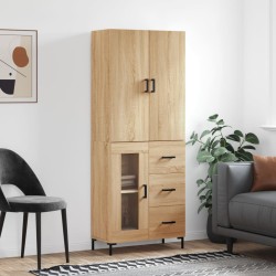 Highboard Sonoma-Eiche 69,5x34x180 cm Holzwerkstoff