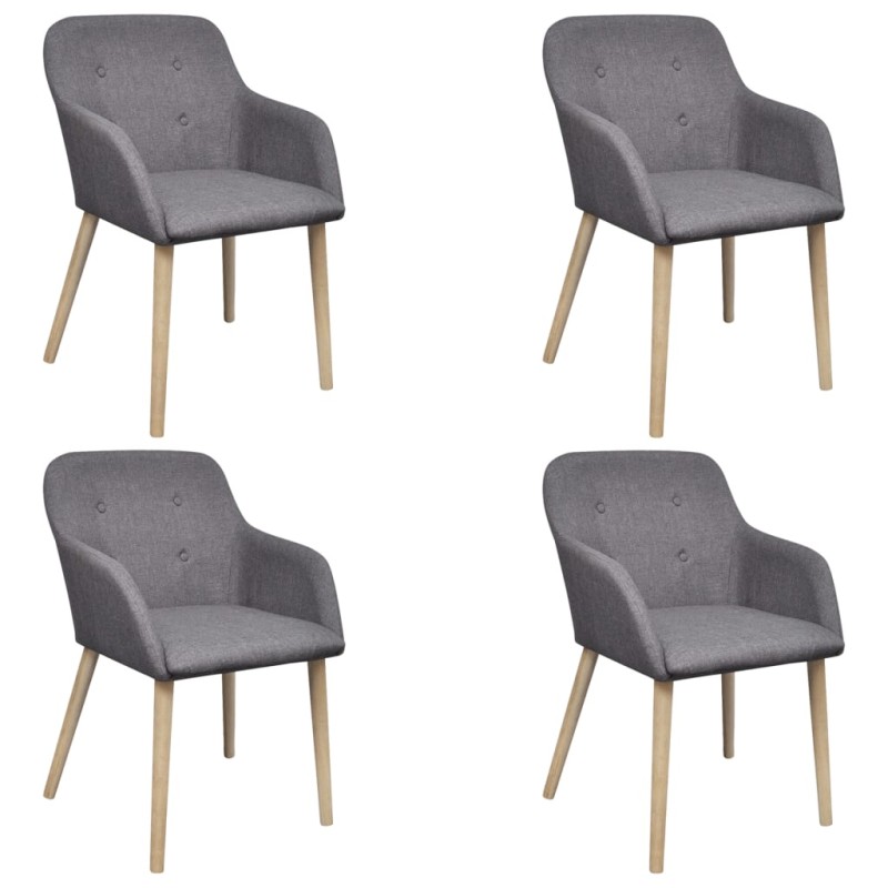 vidaXL Esszimmerstühle 4 Stk. Hellgrau Stoff und Massivholz Eiche vidaXL Esszimmerstühle 4 Stk. Hellgrau Stoff und Massivholz Eiche