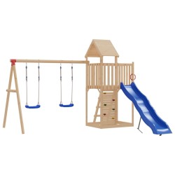   vidaXL Schaukelsitze 2 Stk. mit Klettersteinen Blau Polyethene