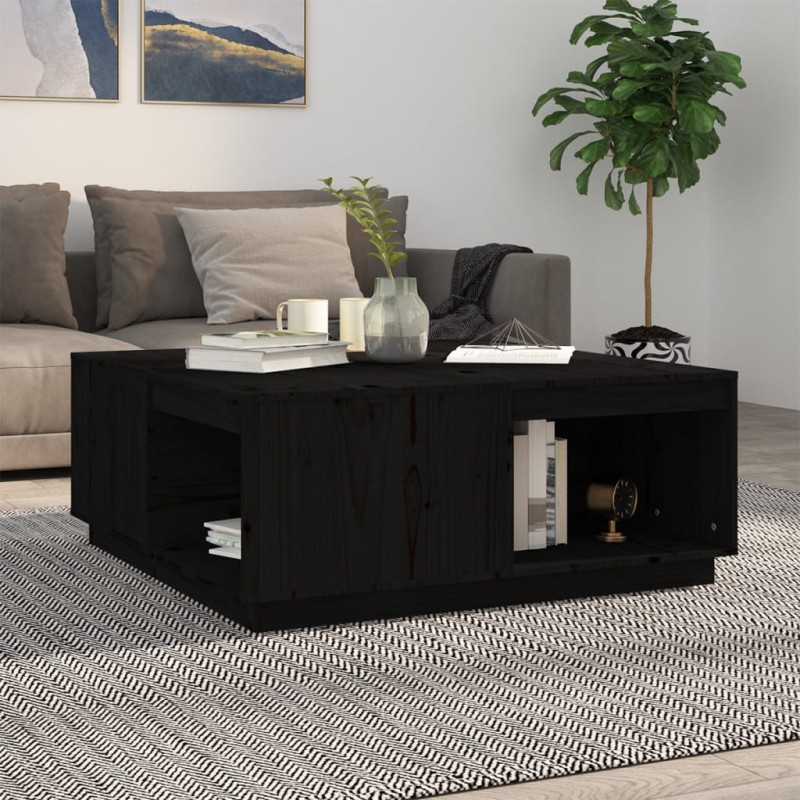 vidaXL Couchtisch Schwarz 100x101x40,5 cm Massivholz Kiefer vidaXL Couchtisch Schwarz 100x101x40,5 cm Massivholz Kiefer