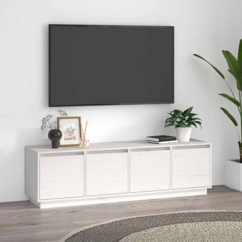 vidaXL TV-Schrank Weiß 156x37x45 cm Massivholz Kiefer vidaXL TV-Schrank Weiß 156x37x45 cm Massivholz Kiefer