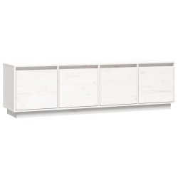 vidaXL TV-Schrank Weiß 156x37x45 cm Massivholz Kiefer