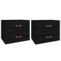 vidaXL Wand-Nachttische 2 Stk. Schwarz 50x36x40 cm vidaXL Wand-Nachttische 2 Stk. Schwarz 50x36x40 cm