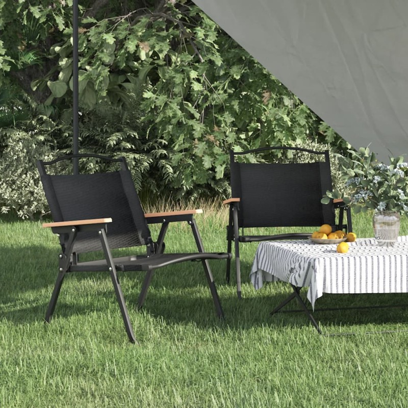 vidaXL Campingstühle 2 Stk. Schwarz 54x43x59 cm Oxford-Gewebe vidaXL Campingstühle 2 Stk. Schwarz 54x43x59 cm Oxford-Gewebe