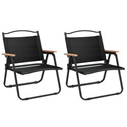 vidaXL Campingstühle 2 Stk. Schwarz 54x43x59 cm Oxford-Gewebe