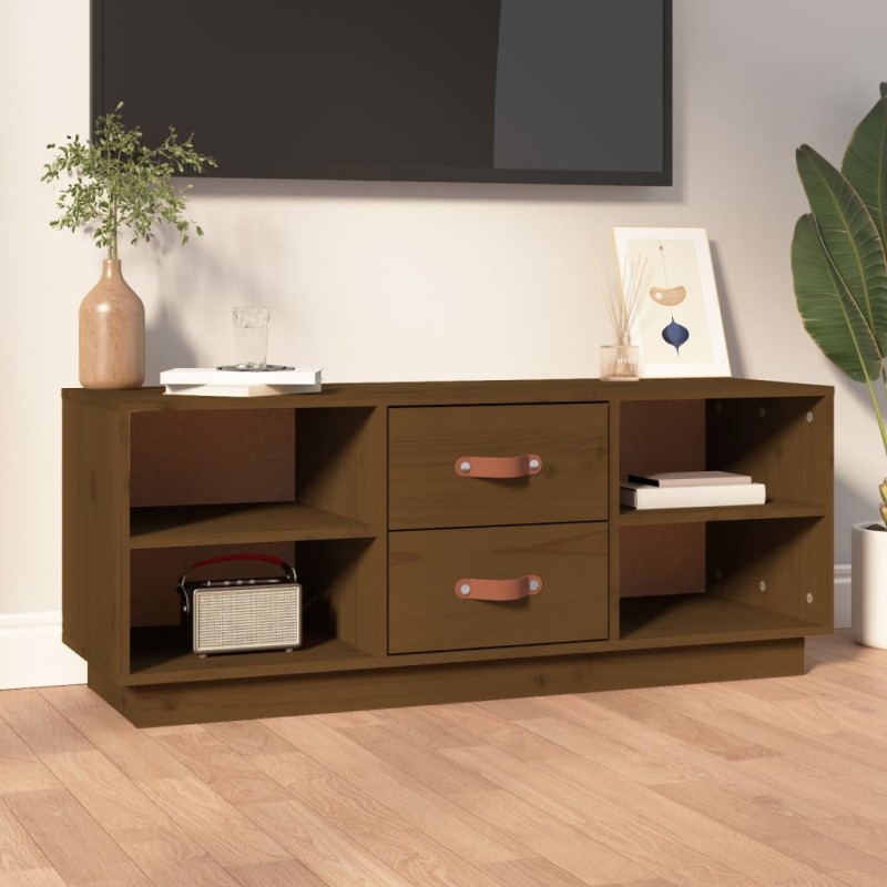 vidaXL TV-Schrank Honigbraun 100x34x40 cm Massivholz Kiefer vidaXL TV-Schrank Honigbraun 100x34x40 cm Massivholz Kiefer