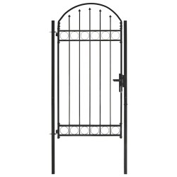 vidaXL Zauntor mit Gewölbter Spitze Stahl 100x250 cm Schwarz