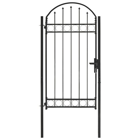 vidaXL Zauntor mit Gewölbter Spitze Stahl 100x250 cm Schwarz