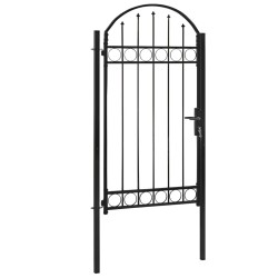vidaXL Zauntor mit Gewölbter Spitze Stahl 100x250 cm Schwarz