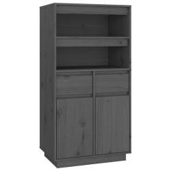 vidaXL Highboard Grau 60x40x116,5 cm Massivholz Kiefer