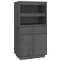 vidaXL Highboard Grau 60x40x116,5 cm Massivholz Kiefer vidaXL Highboard Grau 60x40x116,5 cm Massivholz Kiefer