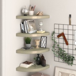vidaXL Eck-Schweberegale 4 Stk. Eichefarben 35x35x3,8 cm MDF