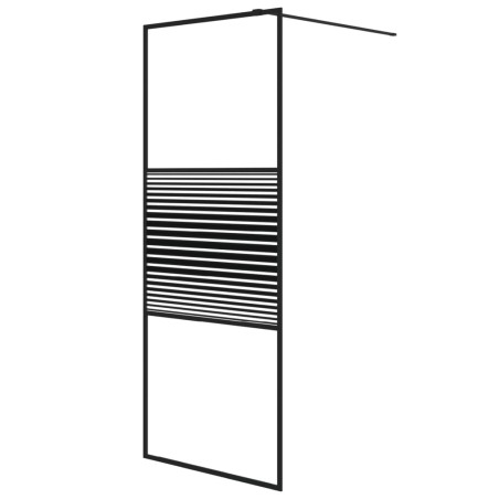 vidaXL Duschwand für Begehbare Dusche Schwarz 80x195 cm ESG-Glas Klar