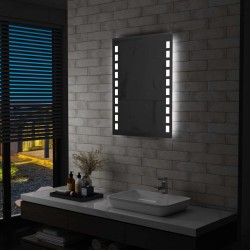 vidaXL Badezimmer-Wandspiegel mit LEDs 60x80 cm