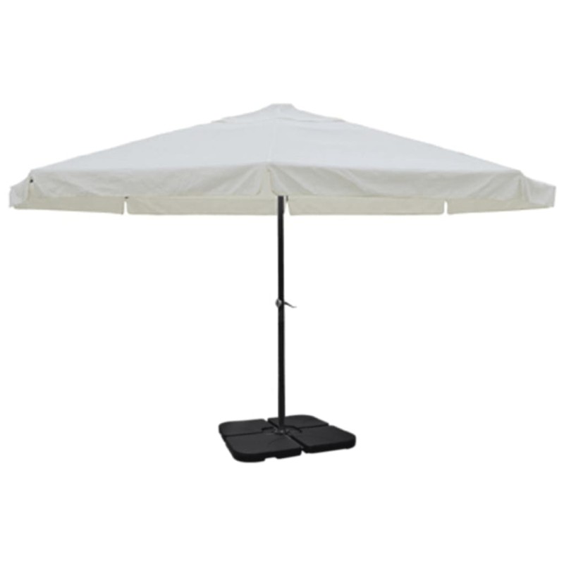 Sonnenschirm Aluminium weiss mit Schirmständer Sonnenschirm Aluminium weiss mit Schirmständer