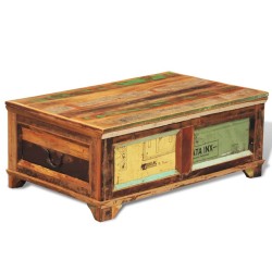 vidaXL Couchtisch mit Stauraum Vintage Altholz 