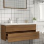 vidaXL Waschbeckenschrank Braun Eiche 100x38,5x45 cm Holzwerkstoff vidaXL Waschbeckenschrank Braun Eiche 100x38,5x45 cm Holzwerkstoff