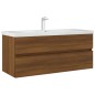 vidaXL Waschbeckenschrank Braun Eiche 100x38,5x45 cm Holzwerkstoff vidaXL Waschbeckenschrank Braun Eiche 100x38,5x45 cm Holzwerkstoff