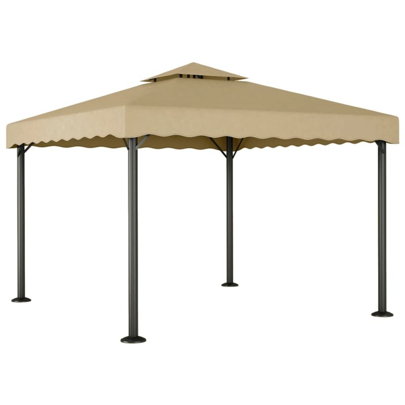 vidaXL Pavillon Taupe 3x3 m Aluminium und Stahl vidaXL Pavillon Taupe 3x3 m Aluminium und Stahl