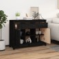 vidaXL Sideboard Schwarz 100x35x74,5 cm Massivholz Kiefer vidaXL Sideboard Schwarz 100x35x74,5 cm Massivholz Kiefer