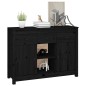 vidaXL Sideboard Schwarz 100x35x74,5 cm Massivholz Kiefer vidaXL Sideboard Schwarz 100x35x74,5 cm Massivholz Kiefer