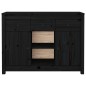 vidaXL Sideboard Schwarz 100x35x74,5 cm Massivholz Kiefer vidaXL Sideboard Schwarz 100x35x74,5 cm Massivholz Kiefer
