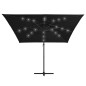 vidaXL Ampelschirm mit LED-Leuchten und Stahlmast 250 x 250 cm Schwarz vidaXL Ampelschirm mit LED-Leuchten und Stahlmast 250 x 250 cm Schwarz