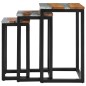 vidaXL Satztische 3 Stk. Massivholz Teak und Polyresin vidaXL Satztische 3 Stk. Massivholz Teak und Polyresin