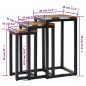 vidaXL Satztische 3 Stk. Massivholz Teak und Polyresin vidaXL Satztische 3 Stk. Massivholz Teak und Polyresin