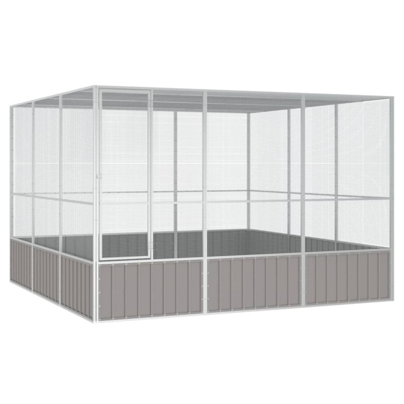 vidaXL Vogelkäfig Grau 302,5x324,5x211,5 cm Verzinkter Stahl vidaXL Vogelkäfig Grau 302,5x324,5x211,5 cm Verzinkter Stahl
