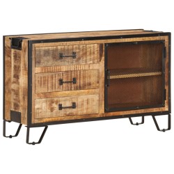 vidaXL Sideboard 100×31×60 cm Raues Mango-Massivholz 