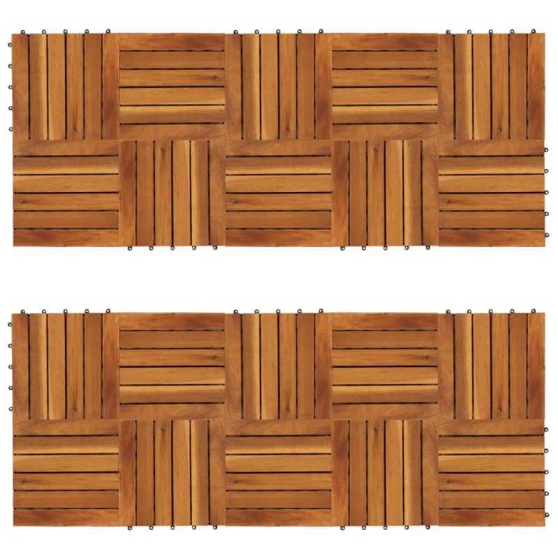 Terrassenfliesen 20er Set Vertikales Muster 30 x 30 cm Akazie Terrassenfliesen 20er Set Vertikales Muster 30 x 30 cm Akazie