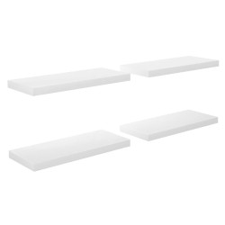 vidaXL Schwebende Wandregale 4 Stk. Hochglanz-Weiß 60x23,5x3,8cm MDF 