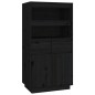 vidaXL Highboard Schwarz 60x40x116,5 cm Massivholz Kiefer vidaXL Highboard Schwarz 60x40x116,5 cm Massivholz Kiefer