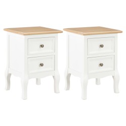 vidaXL Nachttische 2 Stk. Weiß 35×30×49 cm MDF