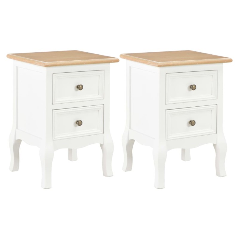 vidaXL Nachttische 2 Stk. Weiß 35×30×49 cm MDF vidaXL Nachttische 2 Stk. Weiß 35×30×49 cm MDF