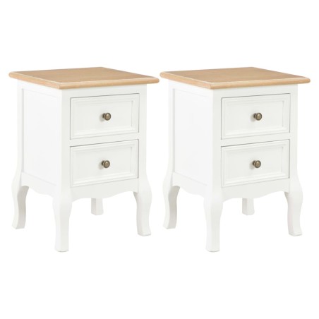 vidaXL Nachttische 2 Stk. Weiß 35×30×49 cm MDF