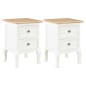 vidaXL Nachttische 2 Stk. Weiß 35×30×49 cm MDF vidaXL Nachttische 2 Stk. Weiß 35×30×49 cm MDF