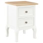 vidaXL Nachttische 2 Stk. Weiß 35×30×49 cm MDF vidaXL Nachttische 2 Stk. Weiß 35×30×49 cm MDF