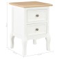 vidaXL Nachttische 2 Stk. Weiß 35×30×49 cm MDF vidaXL Nachttische 2 Stk. Weiß 35×30×49 cm MDF