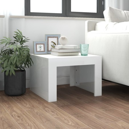 vidaXL Couchtisch Hochglanz-Weiß 50x50x35 cm Holzwerkstoff