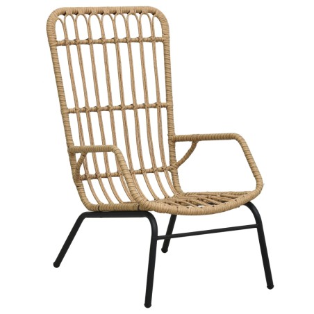 vidaXL Gartenstuhl Poly Rattan Hellbraun