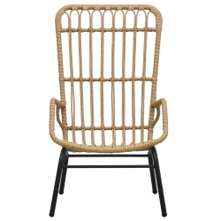 vidaXL Gartenstuhl Poly Rattan Hellbraun