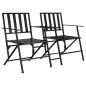 vidaXL 2-Sitzer-Gartenbank Klappbar 137 cm Schwarz Stahl vidaXL 2-Sitzer-Gartenbank Klappbar 137 cm Schwarz Stahl