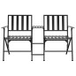 vidaXL 2-Sitzer-Gartenbank Klappbar 137 cm Schwarz Stahl vidaXL 2-Sitzer-Gartenbank Klappbar 137 cm Schwarz Stahl