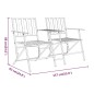 vidaXL 2-Sitzer-Gartenbank Klappbar 137 cm Schwarz Stahl vidaXL 2-Sitzer-Gartenbank Klappbar 137 cm Schwarz Stahl