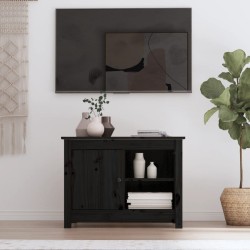 vidaXL TV-Schrank Schwarz 70x36,5x52 cm Massivholz Kiefer